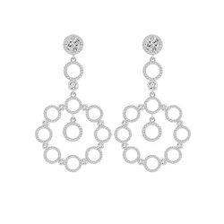 Khuyên Tai Nữ Kya Jewel  Luminous Circle KE2 Màu Bạc
