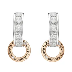Khuyên Tai Nữ Swarovski Connexus Drop Earrings Mixed Cuts Love Is Around White Mixed Metal Finish 5691178 Màu Trắng/ Vàng Hồng