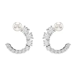 Khuyên Tai Nữ Swarovski Matrix Hoop Earrings 5692260 Màu Trắng Thanh Lịch