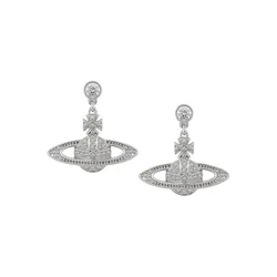 Khuyên Tai Nữ Vivienne Westwood Mini Bas Relief Drop Earrings Silver-Tone 62020025W110W110 Màu Bạc