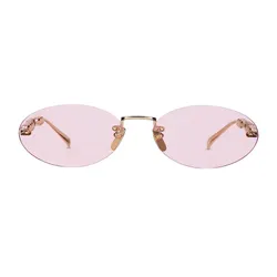 Kính Mát Nữ Gucci Oval Frame Sunglasses GG1922S Màu Hồng