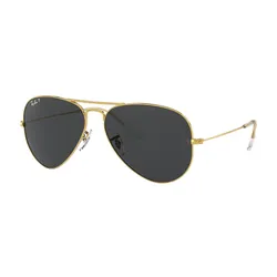 Kính Mát Unisex Rayban Black Polarized Aviator Sunglasses RB3025 919648 58 Màu Đen Vàng