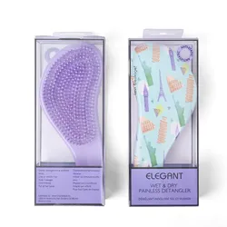 Lược Chải Tóc Elegant Detangler Brush Painless Wet & Dry Girl Power Màu Blue Liberty