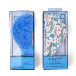 Lược Chải Tóc Elegant Detangler Brush Painless Wet & Dry Girl Power Sea Blue Prince Màu Xanh