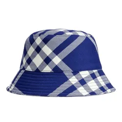 Mũ Nữ Burberry Check Bucket Hat Màu Xanh Trắng Size S