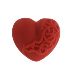 Nhẫn Nữ Chrome Hearts Silicone Heart Ring Màu Đỏ