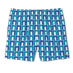 Quần Bơi Nam Lacoste Graphic Print Swim Trunks White / Blue / Green Short MH7628-IS8 Màu Xanh Trắng Size S