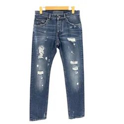 Quần Jean Nam Dolce & Gabbana D&G Wash Rách 2 Đùi G6LBCD G8S36 S9001 Màu Xanh Size 44
