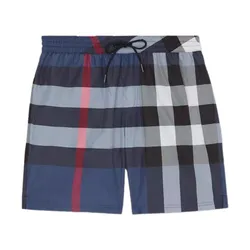 Quần Short Nam Burberry Exaggerated Check Drawcord Swim Shorts Màu Xanh Navy Size S