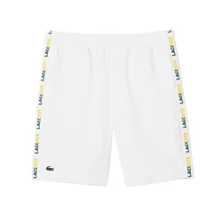 Quần Short Nam Lacoste Logo Stripe Tennis Shorts GH7443 737 Màu Trắng Xanh Lá Size 2