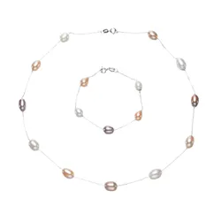 Set Dây Chuyền + Vòng Tay Nữ Kya Jewel Trendy Pearl JS6 Phối Màu