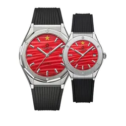 Set Đồng Hồ Unisex Carnival 8168G VT-DCS-VN / 8168L-VT-DCS-VN Màu Đỏ
