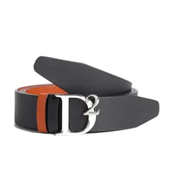 Thắt Lưng Nam Dsquared2 Statement Reversible Buckle Belt Màu Đen Cam Size 95