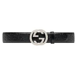 Thắt Lưng Nam Gucci Signature Leather Belt ‘Black’ 411924-CWC1N-1000 Màu Đen Size 85