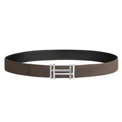Thắt Lưng Nam Hermès H Au Carre Belt Buckle & Reversible Leather Strap 32mm Noir/Étain Màu Đen/Xám Size 95