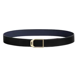 Thắt Lưng Hermès Jockey Belt Buckle & Reversible Leather Strap 32mm Màu Xanh - Đen Size 90