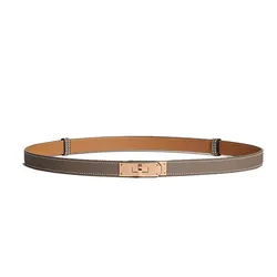 Thắt Lưng Nữ Hermès Kelly 18 Belt Étoupe H069853CD18 Màu Xám Nâu (Khóa Mạ Vàng Hồng)