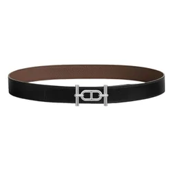 Thắt Lưng Unisex Hermès Ancre Belt Buckle & Reversible Leather Strap 32mm Màu Đen - Nâu Cafe Size 85