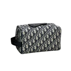 Túi Cầm Tay Dior Toiletry Lingot Monogram Canvas Clutch Màu Đen Hoạ Tiết