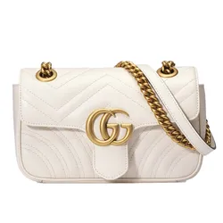 Túi Đeo Chéo Nữ Gucci GG Marmont Matelasse Mini Bag 446744 DTDIT 9022 Màu Trắng