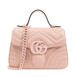 Túi Đeo Chéo Nữ Gucci GG Marmont Mini Top Handle 702563 DAAAH Màu Hồng