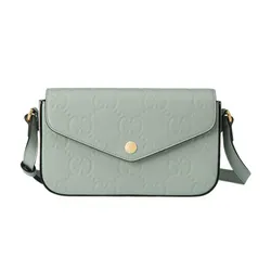 Túi Đeo Vai Nữ Gucci GG Super Mini Shoulder Bag Màu Xanh Nhạt