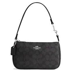 Túi Đeo Vai Nữ Coach Shoulder Bag Nolita 19 In Signature Canva Im/Graphite/Black C3308 Màu Đen Xám