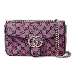 Túi Đeo Vai Nữ Gucci GG Marmont Small Shoulder Bag Màu Hồng Đen