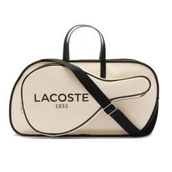 Túi Trống Unisex Lacoste Pick Large Heritage Canvas Racket NU4900TD Q21 Bag Beige Màu Be