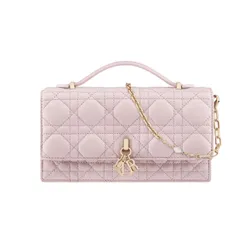 Túi Xách Tay Nữ Dior My Dior Mini Bag Pale Pink Cannage Lambskin S0980ONMJ_M05N Màu Hồng