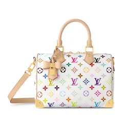 Túi Xách Tay Nữ Louis Vuitton LV Speedy Bandoulière 25 LV x TM M13085 Màu Trắng Họa Tiết