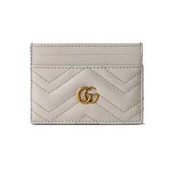 Ví Đựng Thẻ Nữ Gucci GG Marmont Matelassé Card Case Màu Trắng