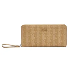 Ví Nữ Lacoste Women's Monogram Print Zip Wallet NF3958 Màu Be