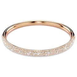 Vòng Đeo Tay Nữ Swarovski Meteora Bangle Snow Pavé, White, Rose Gold-tone Plated 5688610 Màu Vàng Hồng Size M