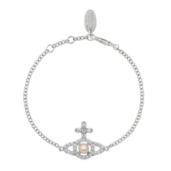 Vòng Đeo Tay Nữ Vivienne Westwood Olympia Pearl Chain Bracelet Màu Bạc