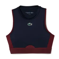Áo Bra Thể Thao Nữ Lacoste Stretch Sports IF1015 00 R1L Màu Xanh Navy - Đỏ Size XS