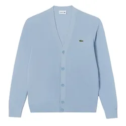 Áo Len Cardigan Nam Lacoste Lecture Pique Solid Cardigan AH203E 54G HBP Màu Xanh Nhạt Size S