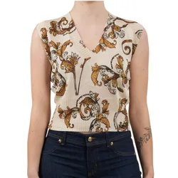 Áo Len Nữ  Versace Jean Conture 78HAFM06 CMN45 G89 Màu Nâu Kem Size S