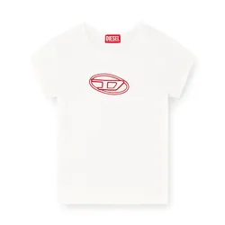 Áo Phông Nữ Diesel With Peekaboo Logo T-shirt A06268 0AFAA 141A Màu Trắng Size S