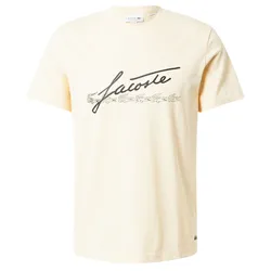 Áo Phông Nam Lacoste Signature TH2054 Tshirt Màu Be Size 3