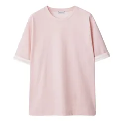 Áo Phông Nữ Burberry Pink Short Sleeves EKD Print Cotton Straight Hem 8083599 Tshirt Màu Hồng Size XS