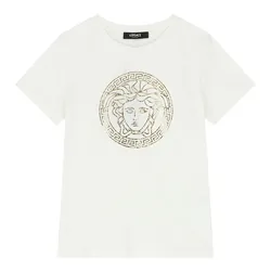 Áo Phông Trẻ Em Versace Logo Medusa Kids T-Shirt 1000239 1A10164 2W110 Màu Trắng Size 14Y