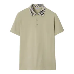 Áo Polo Nam Burberry Check 8103866 Lichen Màu Xanh Nhạt Size S