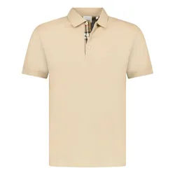 Áo Polo Nam Burberry Hartford Check Placket Polo Shirt Màu Be Size XS