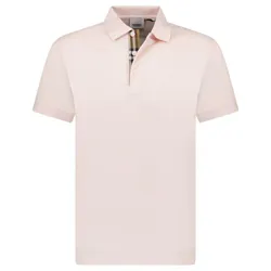 Áo Polo Nam Burberry Hartford Check Placket Polo Shirt Pink Màu Hồng Size XS