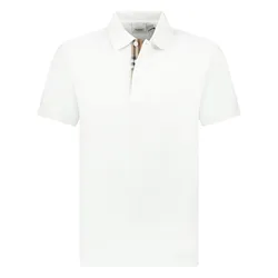 Áo Polo Nam Burberry Hartford Check Placket Polo Shirt White Màu Trắng Size XS