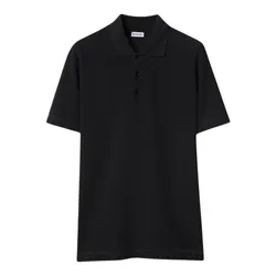 Áo Polo Nam Burberry Logo Embroidered Straight Hem Cotton In Black 8094280 Màu Đen Size S