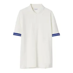 Áo Polo Nam Burberry Striped Cotton In White 80821241 Màu Trắng Size M