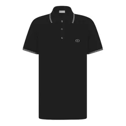 Áo Polo Nam Dior Black With CD Logo Embroidered 593J812A3025-980 Màu Đen Size S