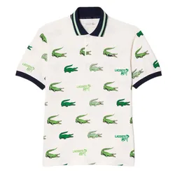 Áo Polo Nam Lacoste Men’s Croc Print Golf Polo DH5181 51 XIB Màu Trắng
